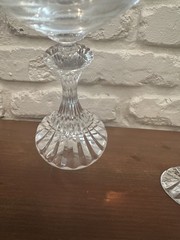 MIKASA Crystal The Ritz Wine Glasses Goblets Ribbed Flared Stem Set of 2