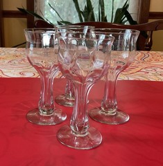 BRYCE BROTHERS HOLLOW CHAMPAGNE COUPE GLASSES (4)