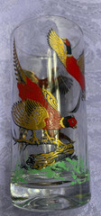 SET OF 5 Vintage Hazel Atlas Gold Pheasant High Ball Bar Ware Glasses, 5.25”