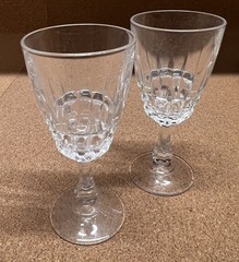 Pair 2 D’ARQUES /DURAND POMPADOUR CRYSTAL CORDIAL LIquor GLASSES 4 1/4”