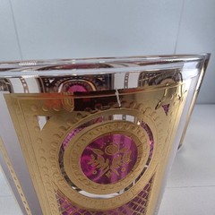 5 VTG Georges Briard Signed RARE Amethyst Gold Rocks Glasses MCM Barware 22K