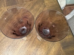 2 Lenox Crystal Stemware COLORE AMETHYST Water Goblet FLARED RIBBED – Signed