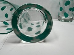 Set of 10 Turquoise Polka Dot Drinking Glasses almost match South Beach dishes