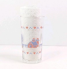 Clearly Glass Tumbler 11 oz 5.25″ Farmhouse Trees Hearts Rustic Fence Libbey New