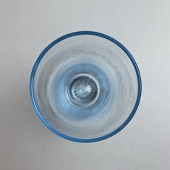 Vintage 1950s Duz Crystal Star Sapphire Highball Glass Blue Tint 6.75″ x 2.8″