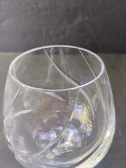 x2 Mikasa «Olympus» Brandy Sniffer Crystal Swirl Cut Glasses. 👌 Condition