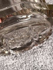 Antique 1850’s Cut Glass Beaker Reactive 365 Nm Glows Heavy