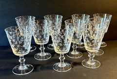 Vintage Fostoria Christina Crystal Stemware Glasses 5” Set of 10 Elegant Clear
