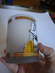 Vintage Frosted NASA Drinking Glass By Kapen-Kent 22kt Gold Trim 3″ Across 4″Tal