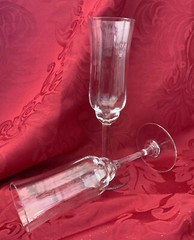 FLAWLESS Stunning BACCARAT France Pair CAPRI OPTIC Crystal CHAMPAGNE FLUTES WINE