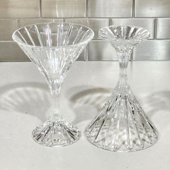 2 Mikasa Park Lane Martini Cocktail Margarita Crystal Glass Retired Barware