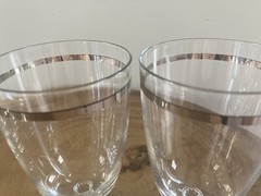 Set of 7 Vintage Fostoria Reflection Iced Tea Glasses – Platinum Trim
