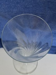 Mouth-Blown Romania Optic Swirl Hollow Stem Trumpet Champagne Flutes Set of 4…
