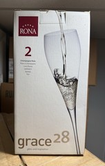 Rona Grace 28 Champagne 9.5 oz. Crystal Flute (Set of 2)