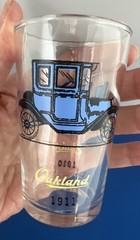Vintage HAZEL ATLAS Antique Car Glasses Set of 4 Bar Ware Tumblers Automobiles