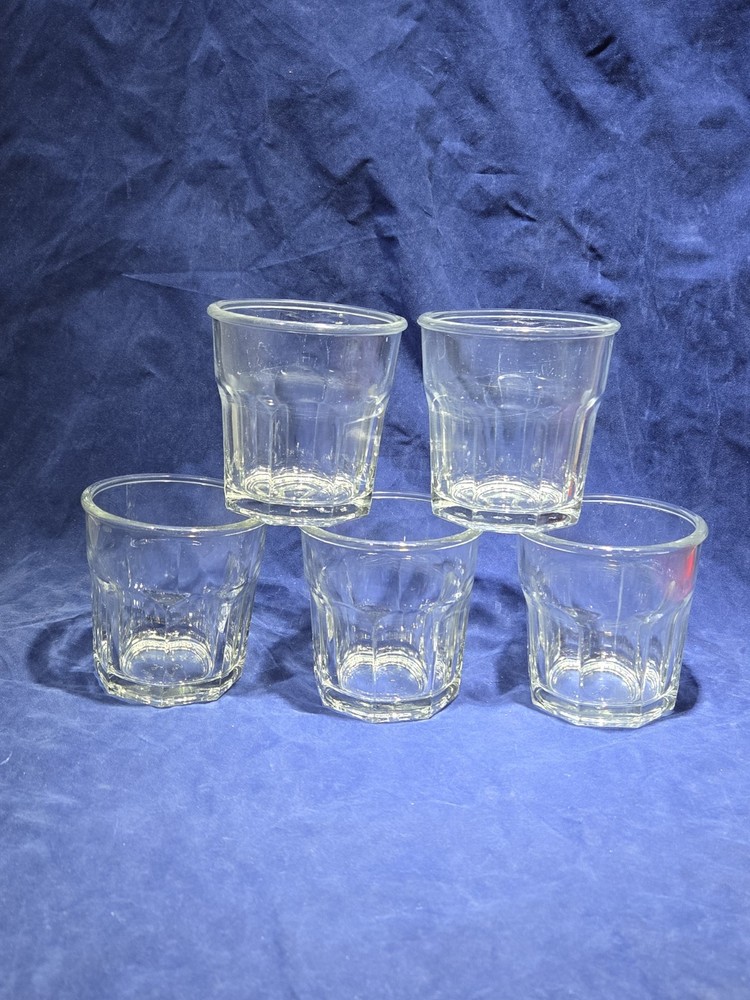 Vintage Anchor Hocking New Orleans 10oz Paneled Rocks Glasses (Set of 5)