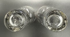 set of 2 MCM sailing ships with gold detail barware tumbler glasses