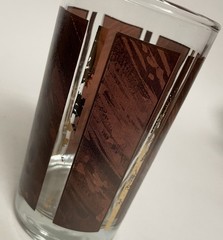 10 ct Vintage Libbey Wood Grain Gold Stripe Tumblers & Old Fashion Rocks Glasses