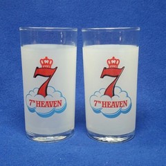 Libbey Seagrams 7th Heaven Frosted Cocktail Glasses Set of 2 Home Bar Mancave