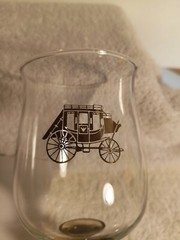22 K Gold painted Western Wells Fargo Stagecoach Barwear Goblets/Wine Glasses