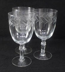 Fostoria Holly Clear Stem 6030 Set of Three Low Water Goblets