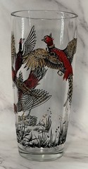 Vintage Hazel-Atlas Continental Can Pheasant Barware Set 11 Pc MCM Highball Shot
