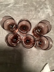 Vintage Amethyst Long Stemmed Wine Glasses Set Of 6