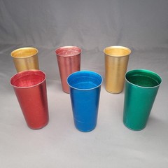 Vintage Royal Sealy Multicolor Tumbler Glasses Set Of 6 Made Japan MCM Barware