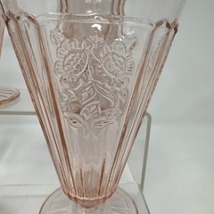 Anchor Hocking Mayfair Pink Open Rose Set of 4 ICED TEA GLASSES 6.75 in. 15 oz.