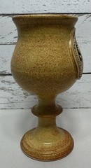 • MN Renaissance Festival • Goblet 1997 Gold/Orange Colored Pottery 7.5″ Mug