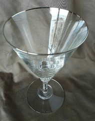 Tiffin Franciscan FAIR LADY Platinum Silver Rim Crystal Water Goblet SET OF 4