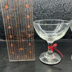 Couples Set(2) Vintage Clear Optic Champagne Glasses/ Sorbet Dessert Coupe 4.5″
