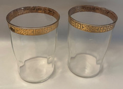 Vintage Pair Gold Encrusted Floral Band Glasses By Stetson #STT57