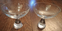 Vtg Lot 2 HOLMEGAARD PRINCESS COCKTAIL GLASSES 3.75″ Denmark MCM Teardrop base
