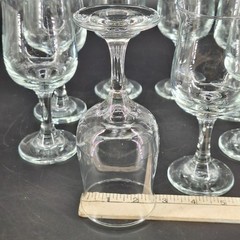 8 Vtg Glass Stemmed Cordial Flared Top Barware Glasses Water Goblets 6.5″