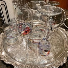 VTG Fostoria Galleria Mosaic Stained Glass Romanian Handblown Crystal Collection