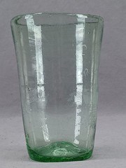 Vintage Continental Stiegel Style Reproduction Engraved Ship Pontiled Flip Glass
