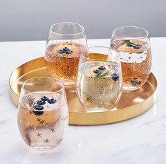 Party Set of 4 Stemless Wine Glasses