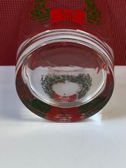 Vtg 80’s Christmas Libbey Cocktail Glass SET OF 4 Tumbler Green Wreath Red Bells