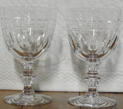 2 Val St Lambert Kent York Water Goblet 5 1/2″ Belgium