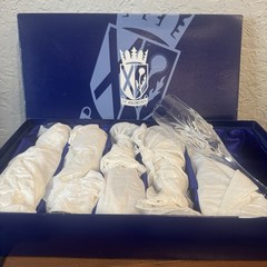vtg Royal Doulton Cisier Cut Crystal Champagne Flutes St Andrews Boxed Czech NEW