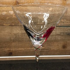 Pier 1 Imports Optic Martini Cosmopolitan Glass Red & Green Stripe