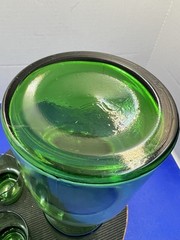 MCM Green Cocktail Pitcher Set Mid Century Modern With Four Glasses Italy?