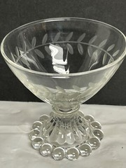 4 Sherbet Champagne Glasses Anchor Hocking Berwick Boopie Laurel Cut Glass MINT