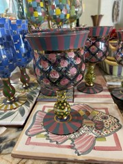 MacKenzie-Childs Rose Arbor Water Glass