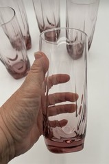 Set of 5 Vintage Libbey IMPERIAL PLUM PINK Coolers Tumblers Glasses Drinkware