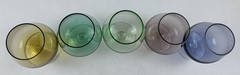 Mid-Century Multicolor Mini Cordial Brandy Shot Glasses Cocktail Snifter Footed