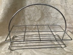 Vintage MCM Hostess Caddy Retro Chrome 8 Drinking Glass Tumbler Caddy