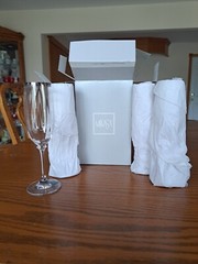 Stephanie Platinum By Mikasa T7118-0017 Crystal Champagne Stemmed Glasses 4 NIB