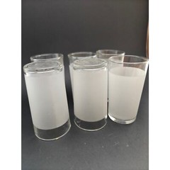 Set of 6 Mid Century Libbey Barware Glasses – Dominion White Line – Circa 1960s